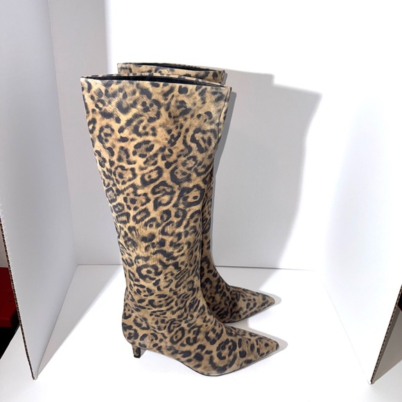 Free People Kiki Leopard Kitten Heel Boots - Picture 1 of 5